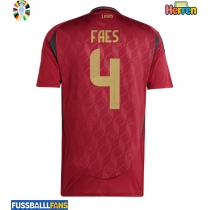 Belgien Wout Faes #4 Heimtrikot EM 2024 Kurzarm